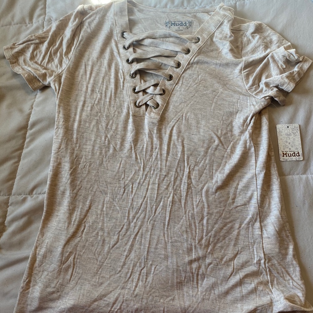 Short Sleeve Lace Up shirt!